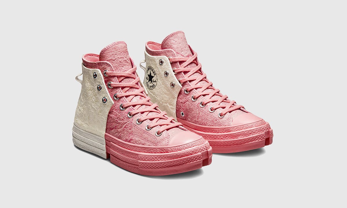 pink converse thick sole